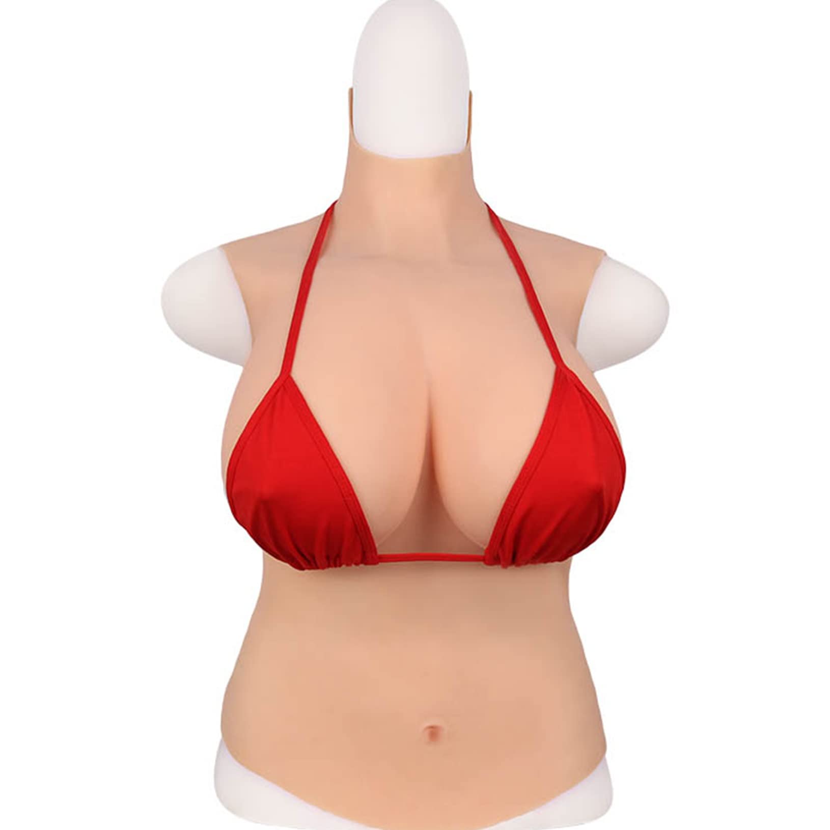 シリコンバスト 人工乳房 女装 巨乳 爆乳 綿入り素材 D カップ 超リアル セクシー コスプレ 女装 CD 巨乳 豊胸 美乳 コスプレ用品 超リアル  皮膚付き 液体シリコンを充填 シリコンバスト, アイボリーホワイト